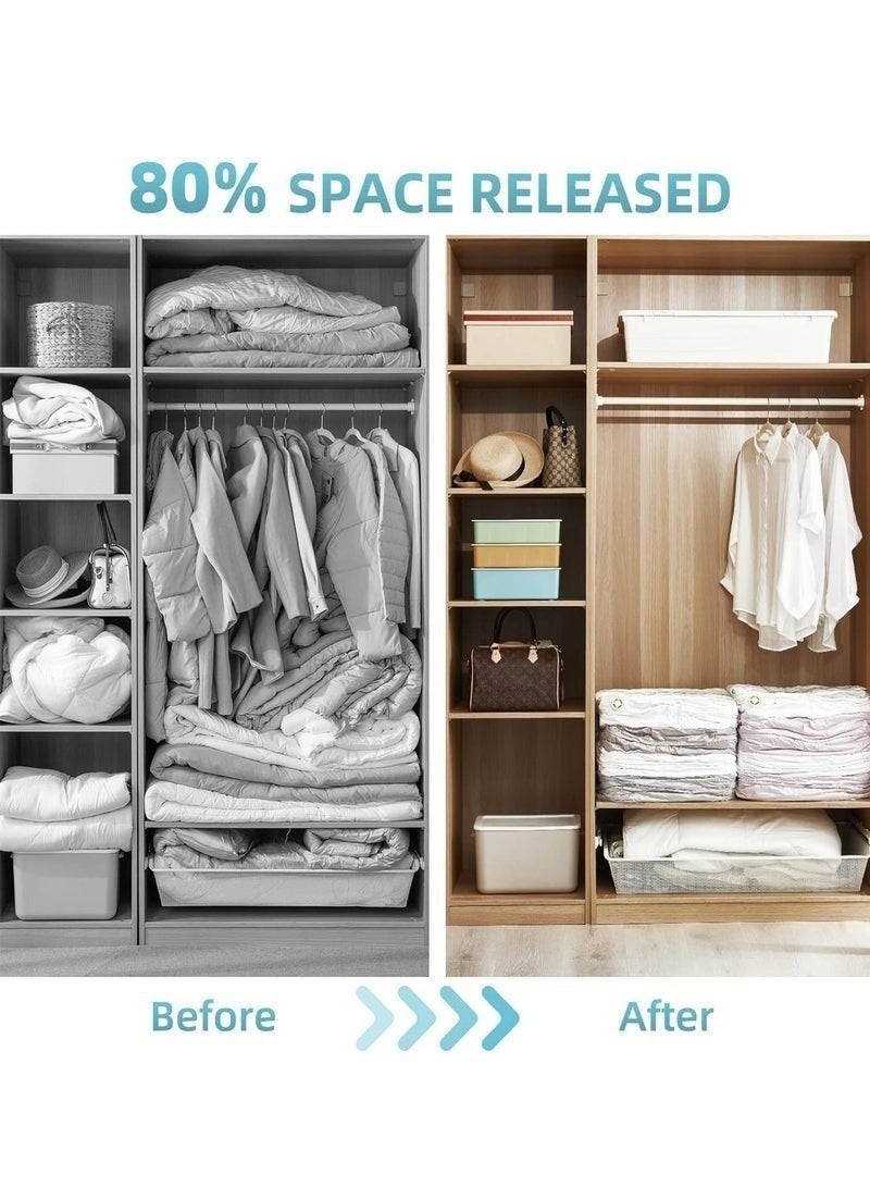 أكياس تخزين مفرغة من الهواء كبيرة جدًا 80 × 110 سم - أكياس مانعة للتسرب ومحكمة الإغلاق لتوفير المساحة للألحفة والبطانيات والملابس والأغراض الضخمة، مثالية للتخزين المنزلي والسفر - قطعة واحدة - Image 2